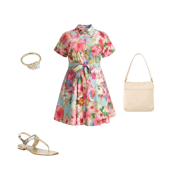 cotton ruffle dress Green Strapless Floral Cotton Ruffle Midi Dress
