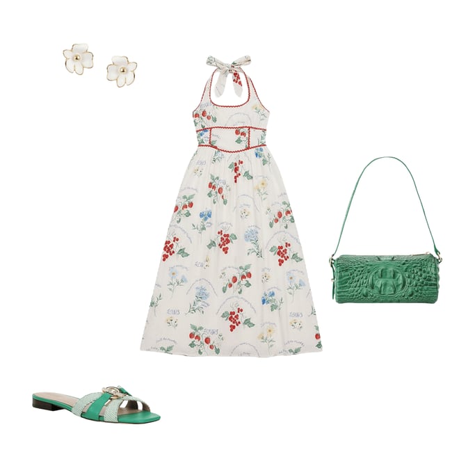 Nobody's Child Hallie Linen Blend Floral Print Halter Scoop Neck Midi Dress  | Dillard's