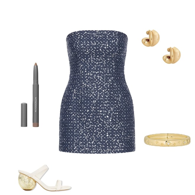 Lovers and Friends VESTIDO BERNER MINI en Dark Blue Sequin | REVOLVE