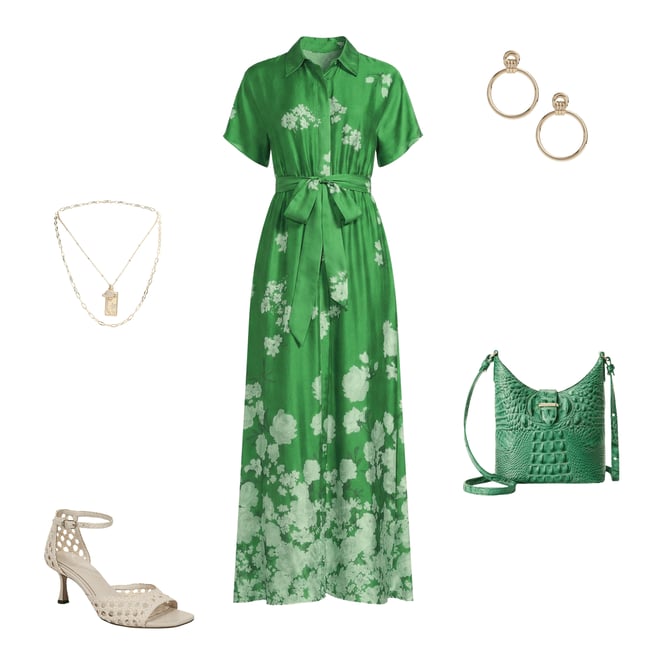 Alex Marie Lindsay Collar Short Sleeve Long Gown | Dillard's