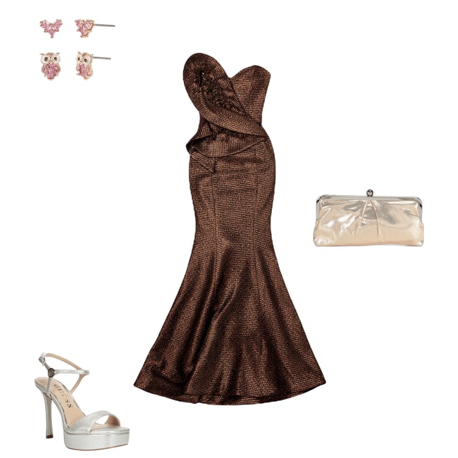 chinese dress ladies Lady Black Tie - Zaire Gown - Sequin Mermaid Dress with Crystal Beading