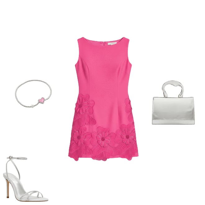 floral print dress mini Adrianna Papell A-Line Jacquard Short Dress Women's Dress Pink : 16