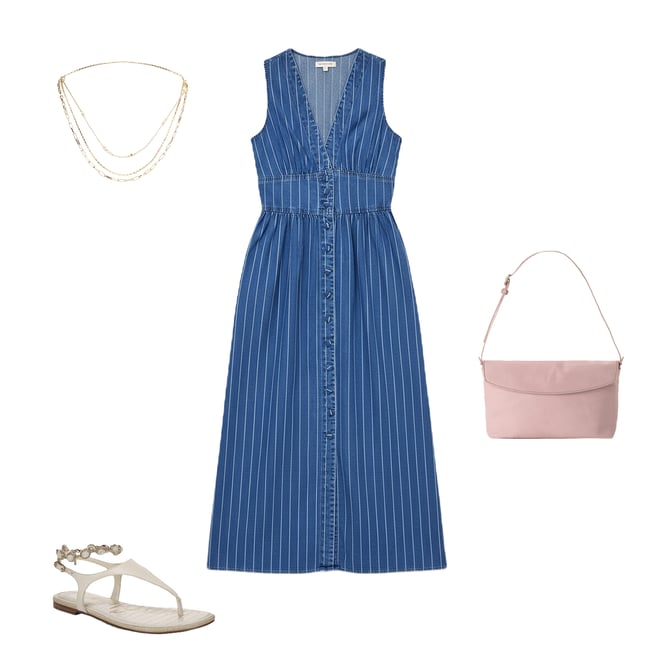 Nobody's Child Sleeveless Starlight Denim Midi Dress | Dillard's