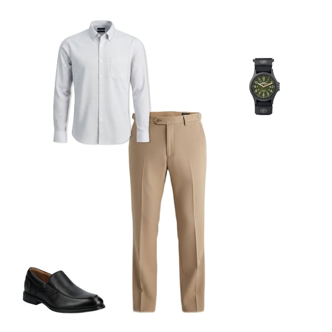 Stafford Mens Classic Fit Dress Flat Front Pant, Color: Khaki Twill -  JCPenney