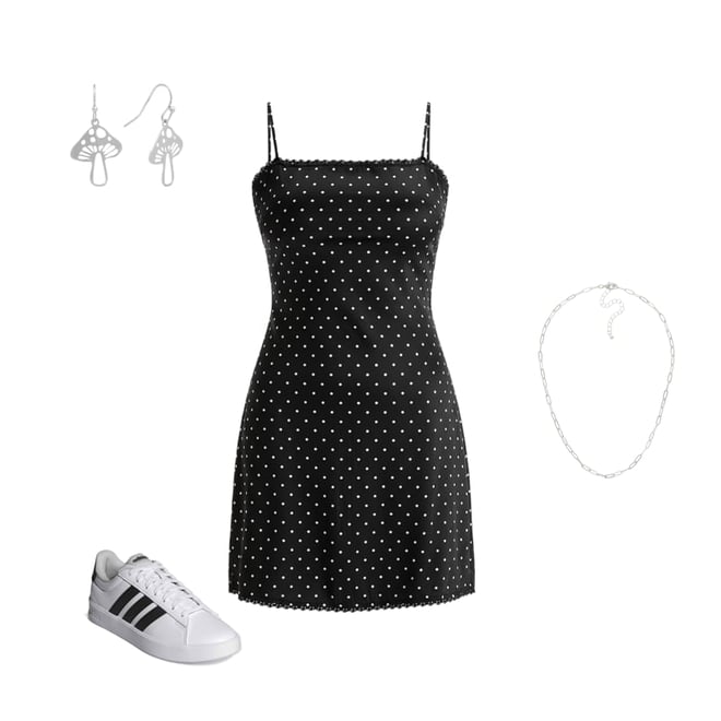 fitted lace wedding dress Off-The-Shoulder Mini Dress in Black-swatch main image 0