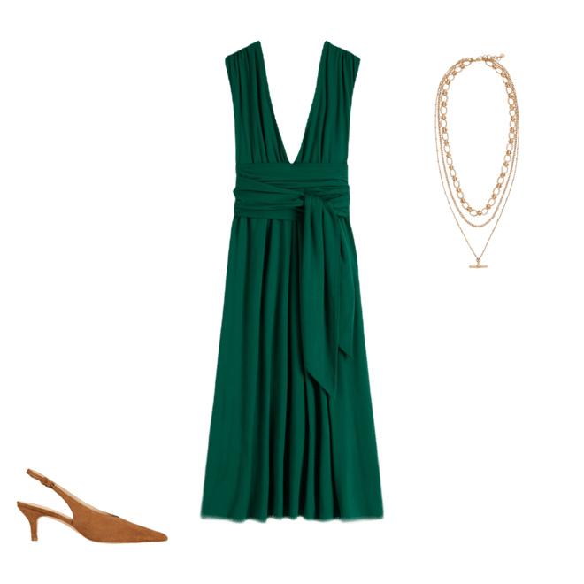 knee length multiway dress One Size (S to XL) / Gold