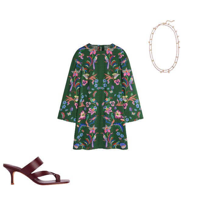 Flared Sleeve Shift Dress-Multi, Orchid Canopy | Boden USA