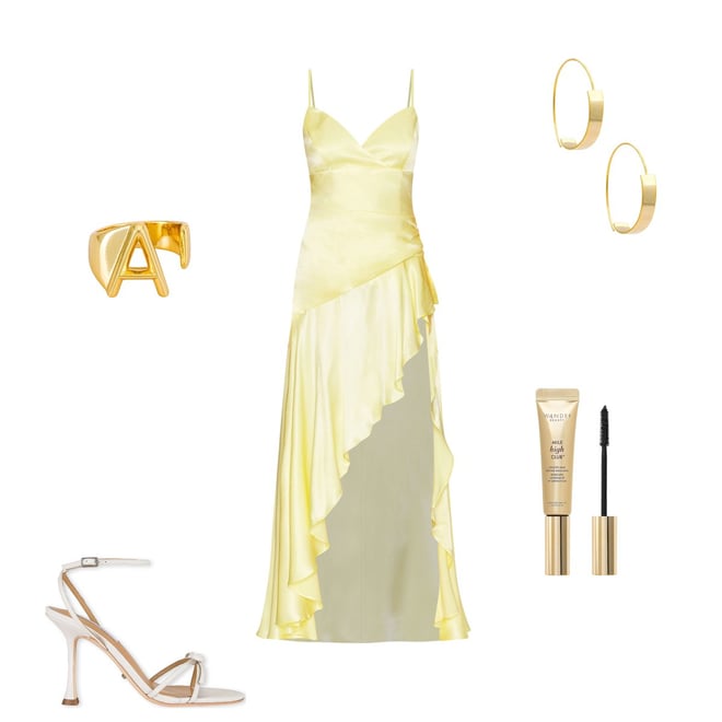 knee length dresses for ladies BARDOT SORELLA MIDI DRESS YELLOW main image 1