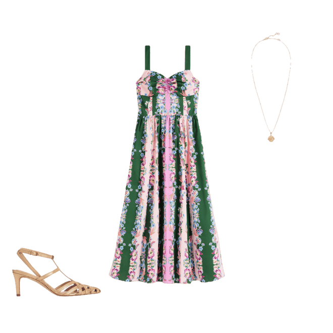 Fit and Flare Midi Dress-Orchid Canopy Stripe | Boden USA