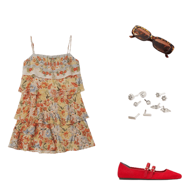 knee length dresses for ladies Light Blue Floral Delhi Sleeveless Maxi Dress main image 0