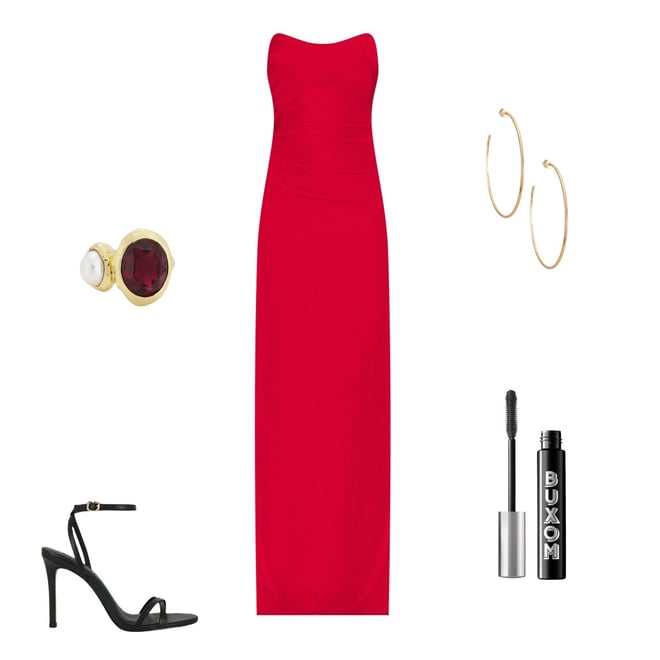 strapless open back dress ONE OF ONE BOW MIDI DRESS – AKIRA