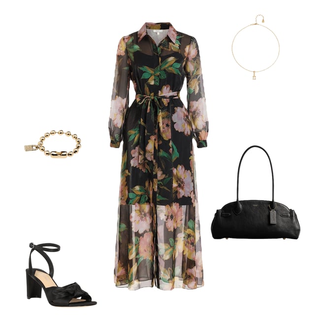 Julia Jordan Organza Collar Neckline Long Sleeve Floral Belted Maxi Shirt  Dress | Dillard's