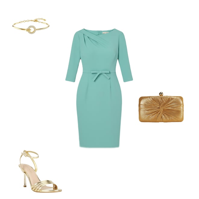 Adrianna Papell Asymmetrical Drape Neck 3/4 Sleeve Sheath Dress | Dillard's