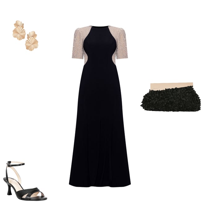 knee length dresses for ladies Emery Beaded Mesh Dress  Dress the Population