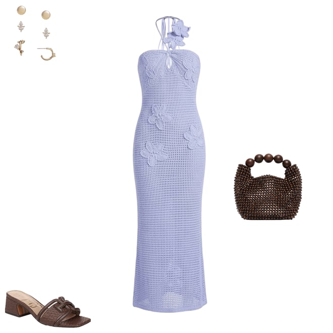 Line and Dot Gienna Halter Neck Sleeveless Crochet Bodycon Maxi Dress |  Dillard's