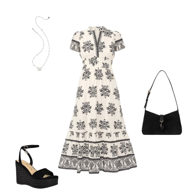CeCe Woven Floral Print V-Neck Short Sleeve Maxi A-Line Dress | Dillard's