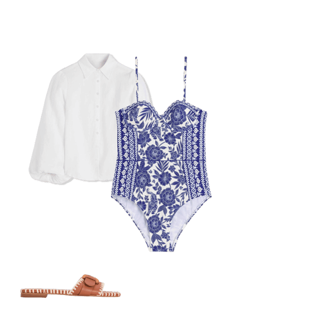 Rhodes Cup Sized Swimsuit-Mazarine Blue, Paradise | Boden USA