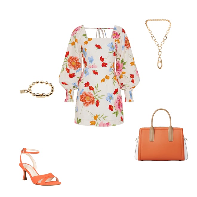 VICI Collection Cotton Floral Square Neck Puff Long Sleeve Mini Dress |  Dillard's