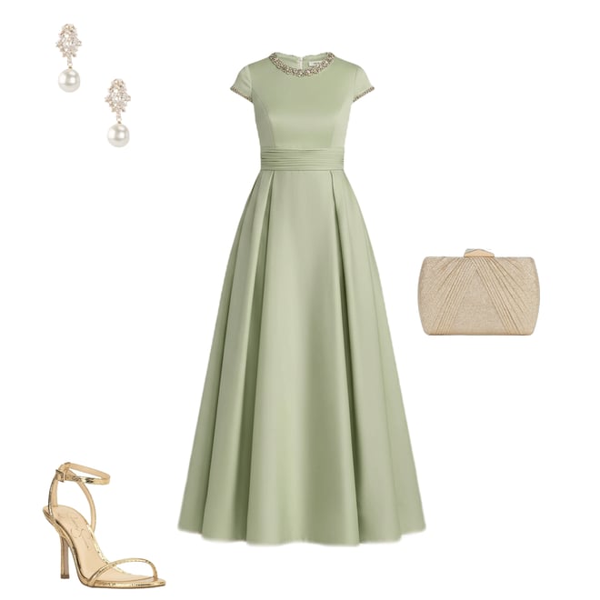 sage green dress with pockets Green Goddess main image 1