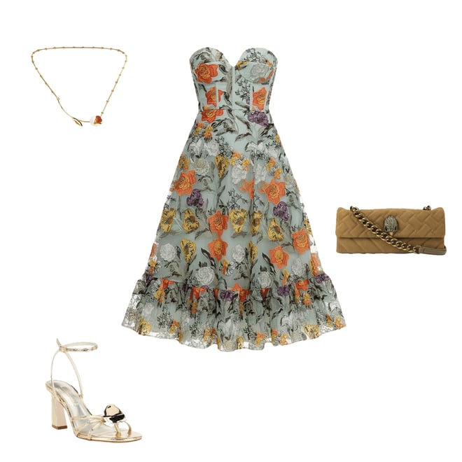 Dress the Population Carina Strapless Sweetheart Bustier Midi