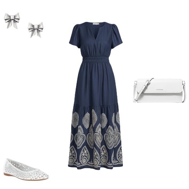 Leslie Fay Linen Short Sleeve Elastic Waist Tiered Skirt Maxi Dress |  Dillard's