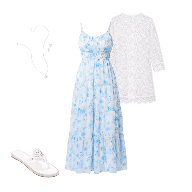 Cato Fashions | Cato Sky Blue Floral Maxi Dress