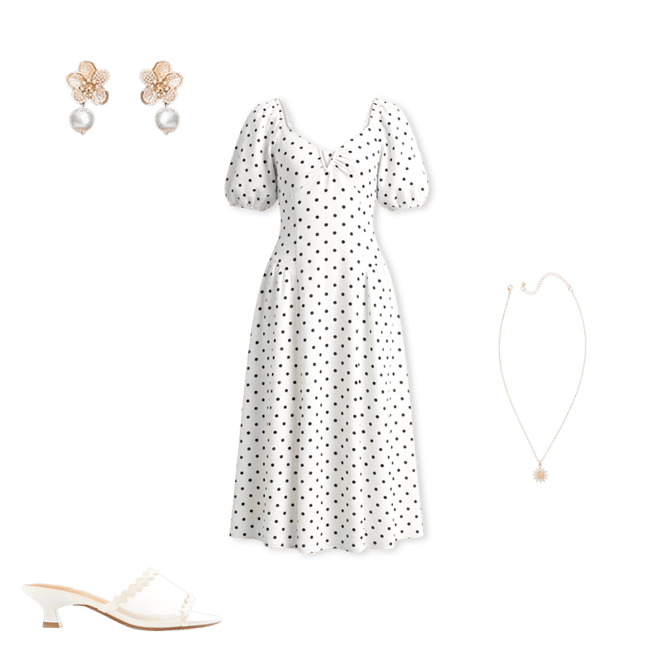 Cato Fashions | Cato Black White Polka Dot Dress