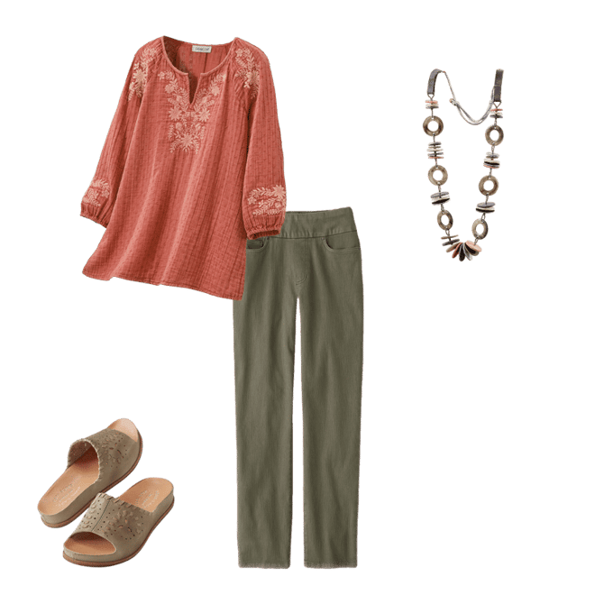 Luisa Embroidered Gauze Top - Coldwater Creek