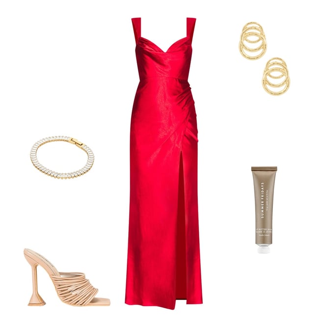 fitted lace wedding dress The Great. The Havana Dress | Red/Floral | Size 2 main image 0