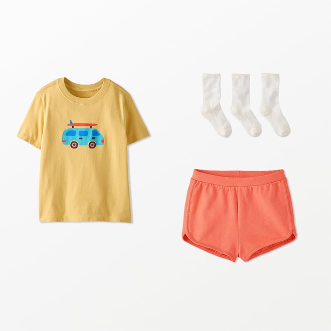 French Terry Dolphin Vent Shorts | Hanna Andersson