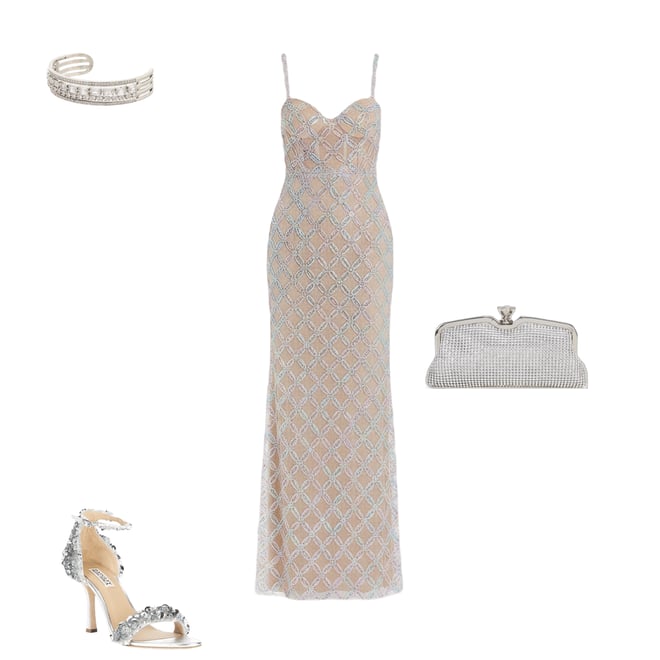 Badgley Mischka Venus Leather Sequin Ornamented Ankle Strap Dress Sandals |  Dillard's