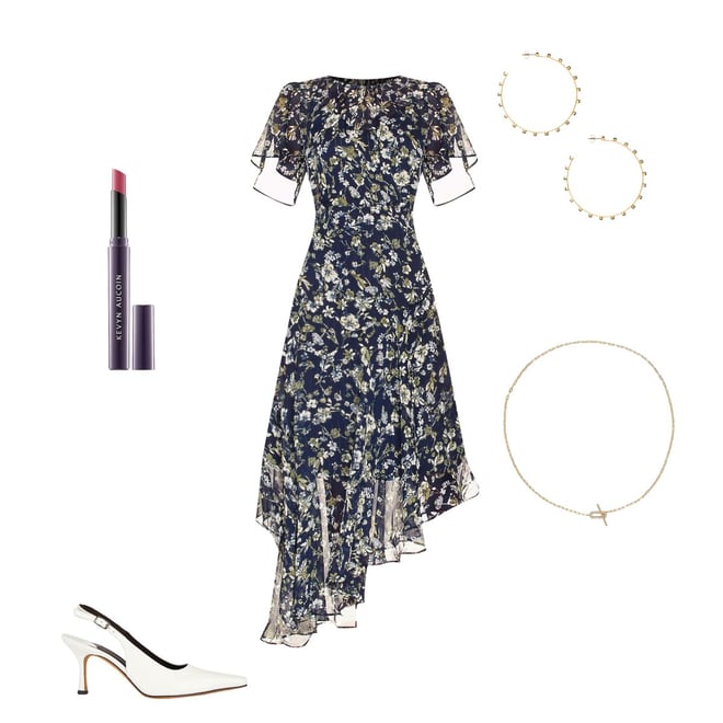 ASTR the Label Flutter Sleeve Maxi Dress in Blue & Green Floral | REVOLVE