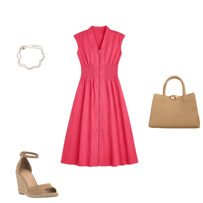 Vince Camuto Knit V-Neck Cap Sleeve Zipper Front Dress | Dillard's
