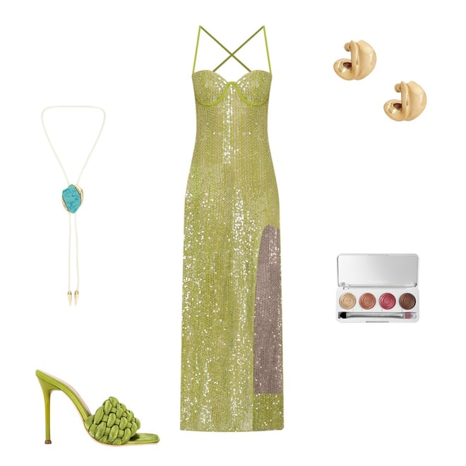 green emerald velvet dress Beaded Sequin Mother of The Bride Long Dress main image 0