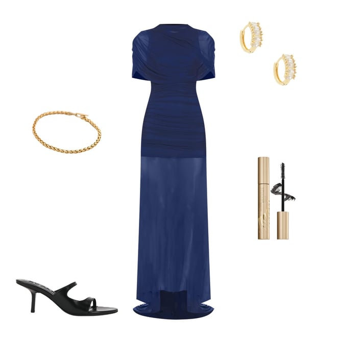Amanda Uprichard Evianna Gown in Navy | REVOLVE