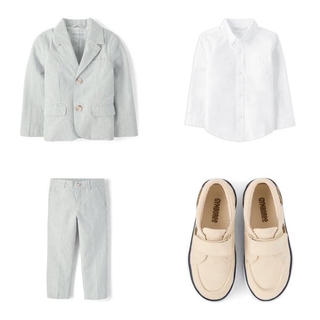 1st bundle featuring 3 items which compliment Boys Striped Linen-Blend Blazer