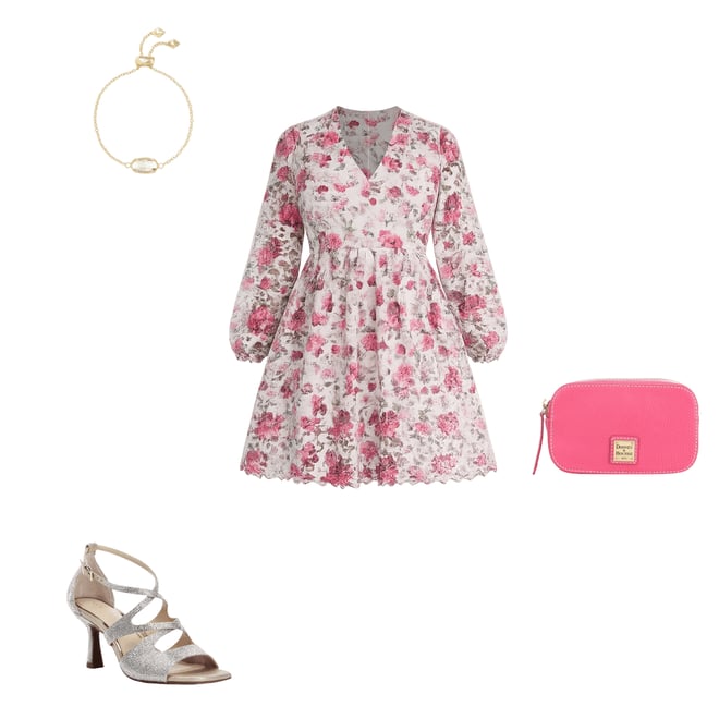 Layered With Love Plus Size Bianca Floral Long Sleeve Lace Short Dress |  Dillard's