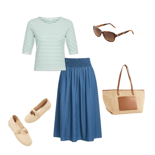 Smocked Waist Denim Skirt | Talbots