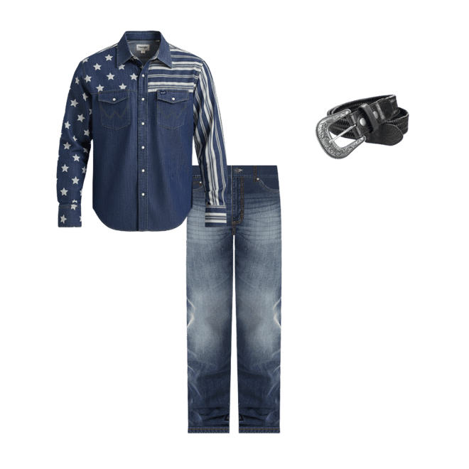 Vintage-Inspired Stars & Stripes Western Snap Shirt | NEW | Wrangler®