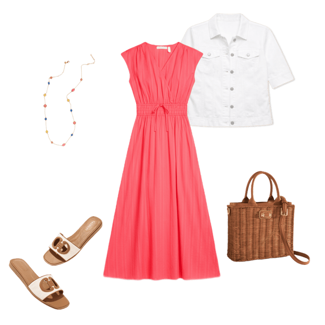 coral dress and gold shoes Style Files Vol 7 | Coral Crush + 7 Dresses Under $70