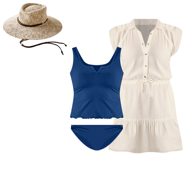 Alex Gauze Dress: Cloud