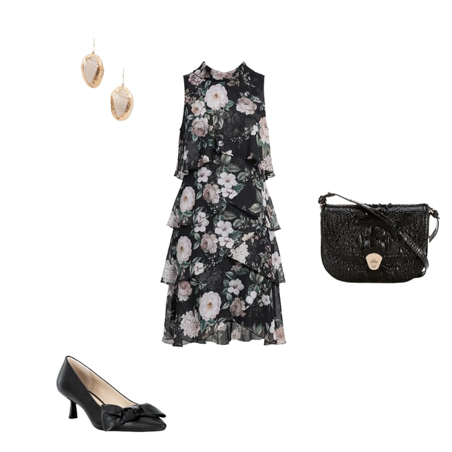 ignite evenings women's floral chiffon tiered midi dress reviews Floral Tiered Midi Dress in Multi