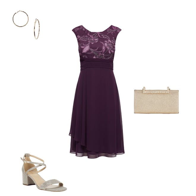 Alex Evenings Embroidered Bodice Chiffon A-Line Dress | Dillard's