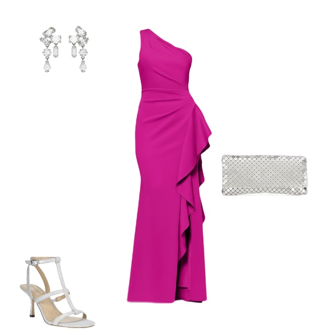 Xscape Evenings Off The Shoulder Ruffle Scuba Crepe Gown in Black at , Size 6