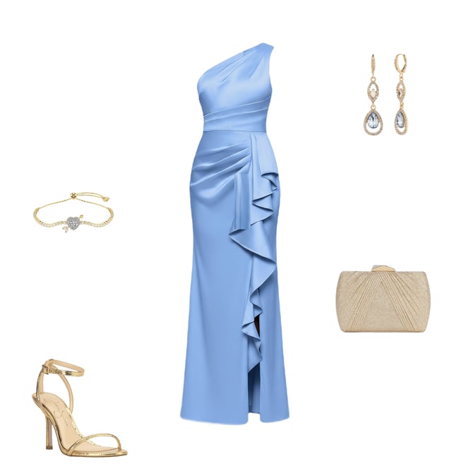 white satin asymmetrical dress Emillien Asymmetric Satin Dress in White Swan – LabelRow main image 0