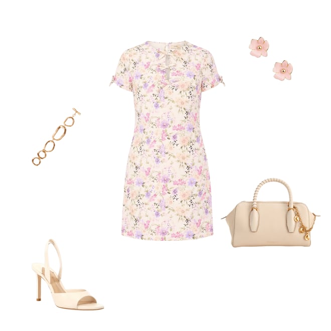 cece bow neck short sleeve dress Cece Neck Bow Godet Dress