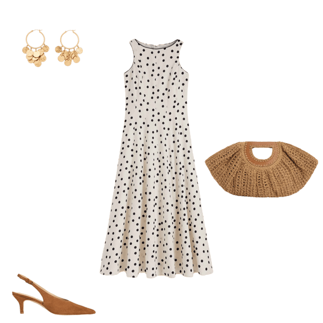 knee length dresses for ladies White Polka Dot Bandeau Felicity Midi Dress