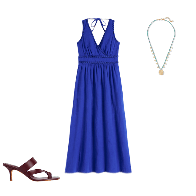 Lorna Trim Double Cloth Dress-Bright Blue | Boden USA