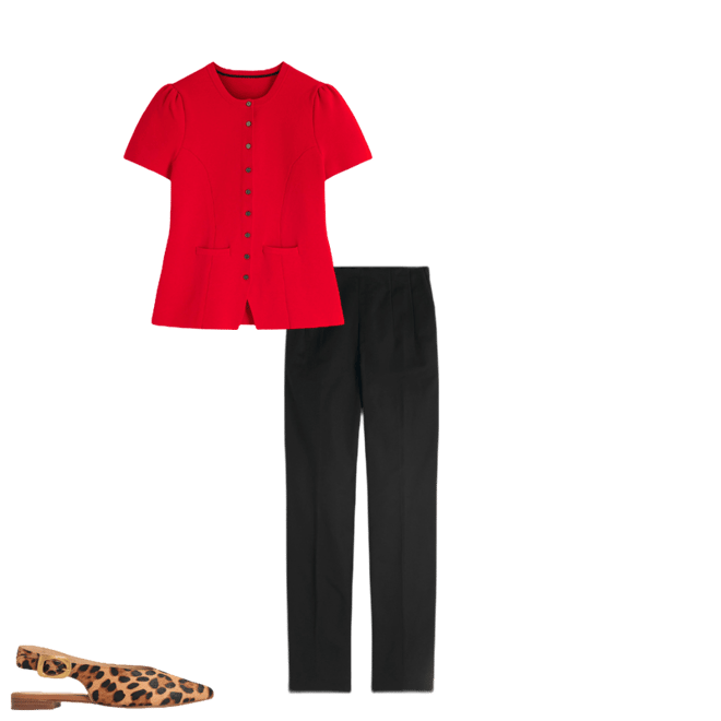 boden cigarette pants Slim Leg Cotton Pants-Black