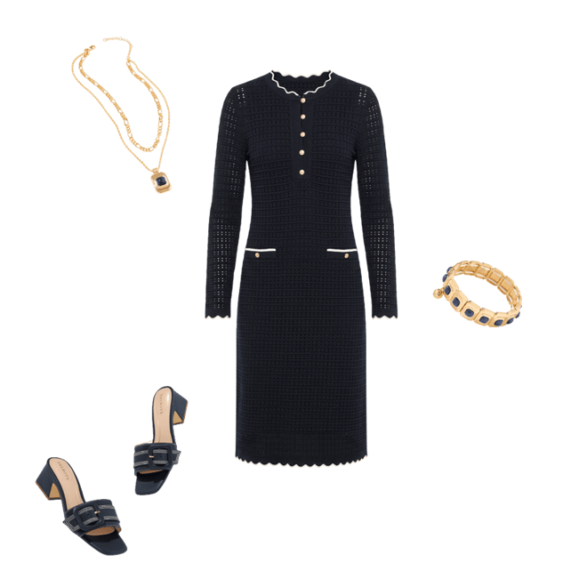 Scalloped Pointelle Shift Dress | Talbots